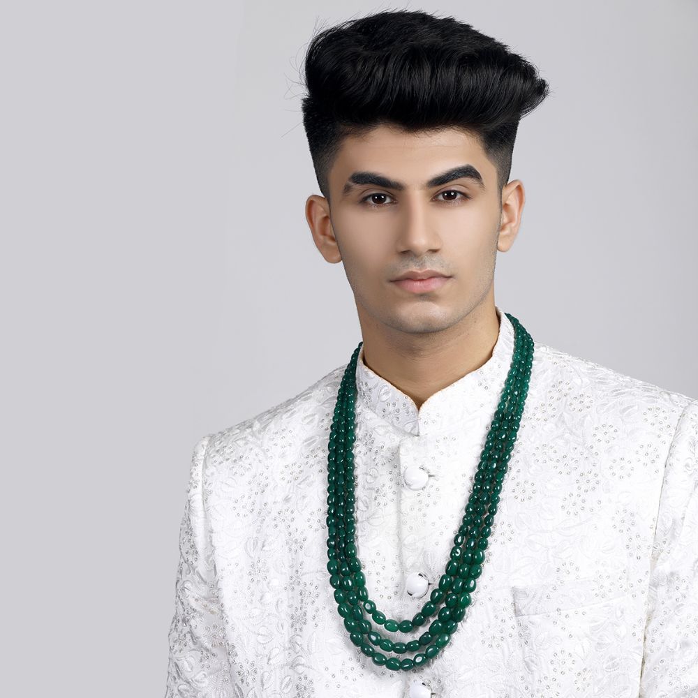 Buy Karatcart Traditional Green Beads Maharaja Moti Mala for Men Online