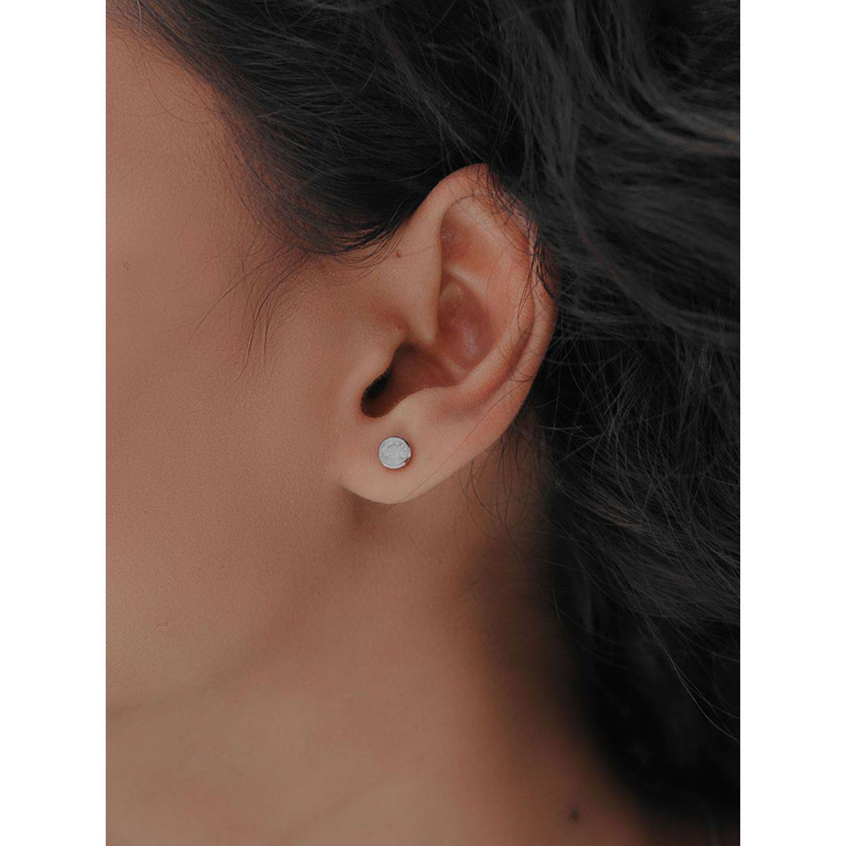 925 Silver Shaya by CaratLane 4 mm Stone See You Again Earrings in