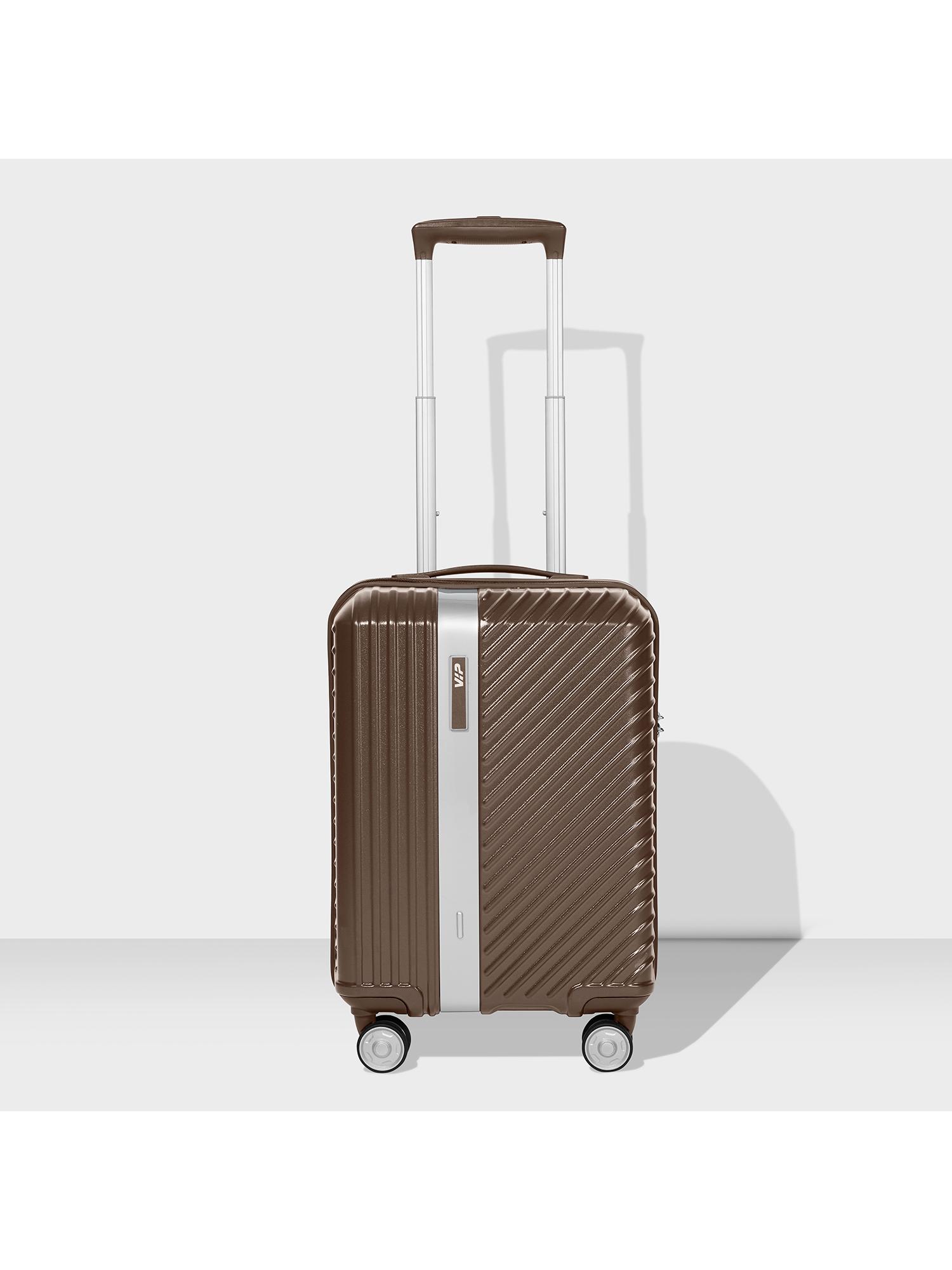 Buy VIP Unisex Barclay Brown Hard Luggage Trolley Bag Online