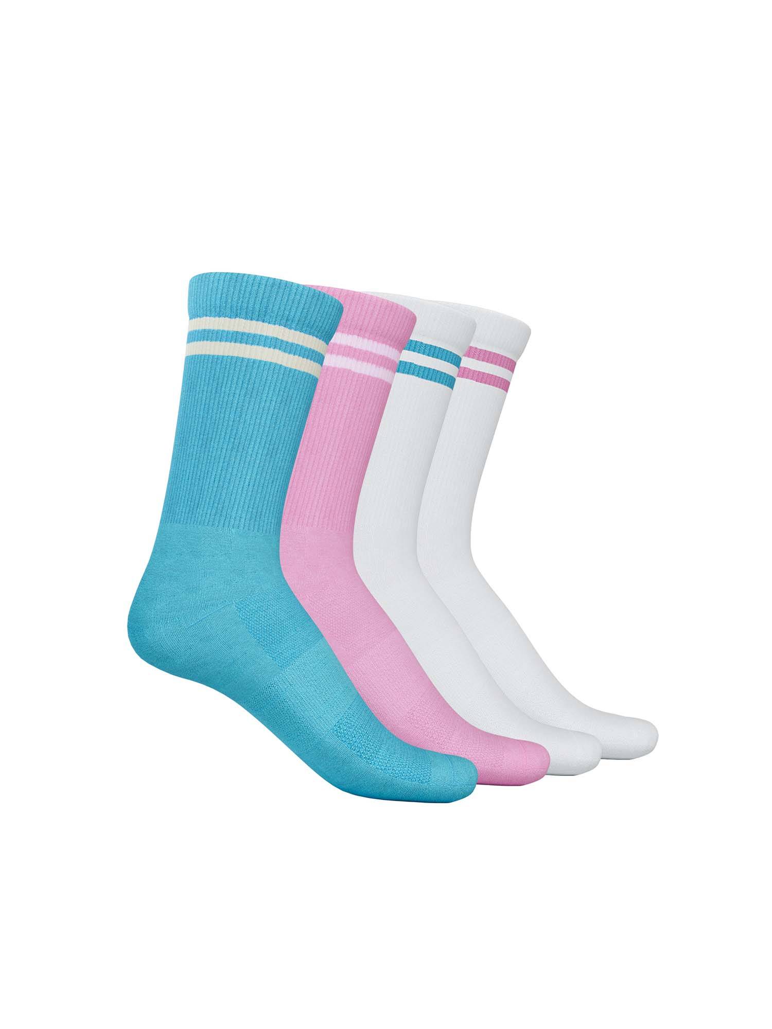 TalkingSox Bamboo Crew Length Socks Super Soft Smart Seamless Socks (Pack of 4) (Pack of 4)