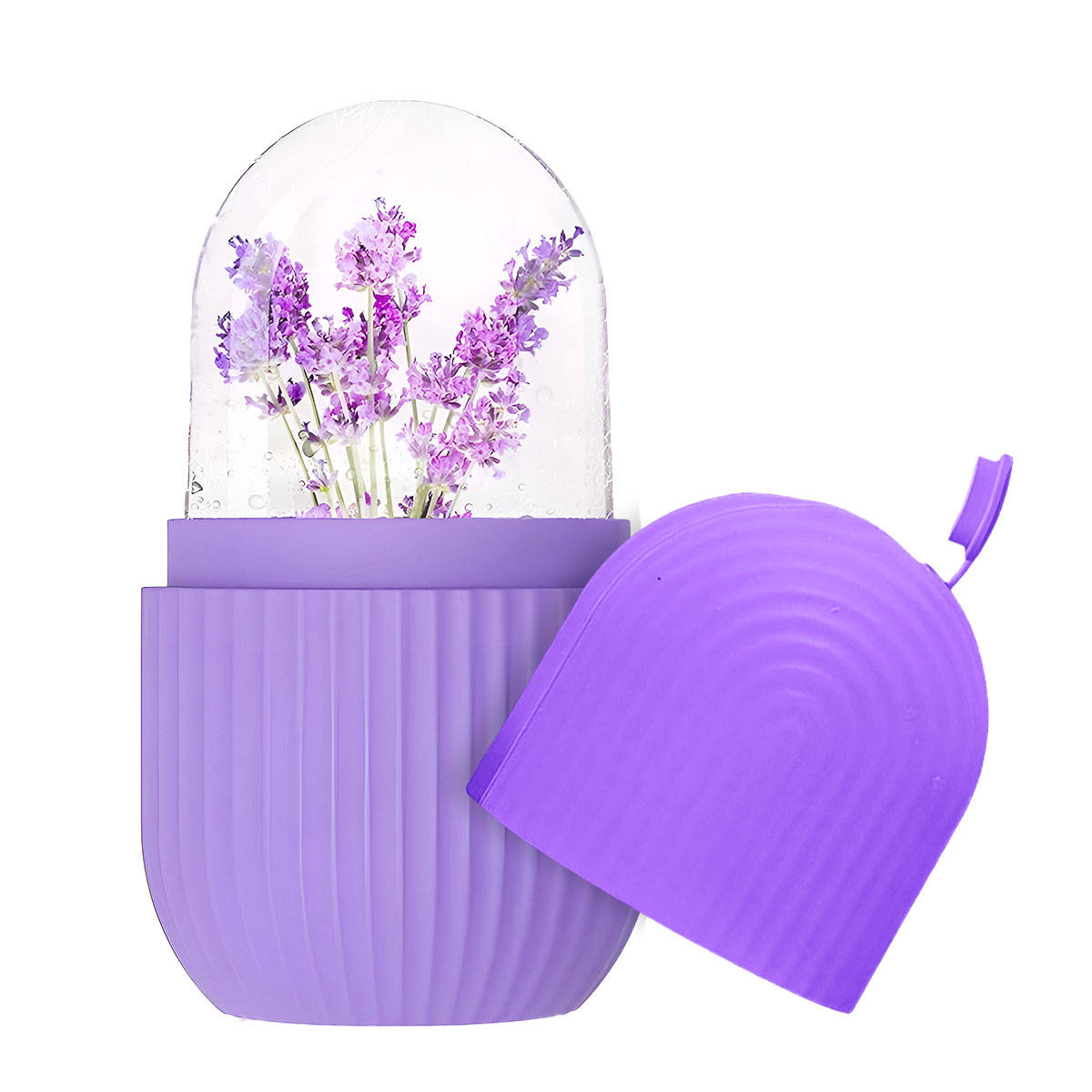 Matra Face Ice Roller Silicone Facial Massager for Depuffing Face & Neck Glow, Under Eyes - Purple