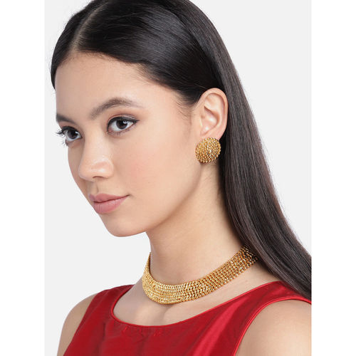 Buy Zaveri Pearls Gold Tone South Indian Style Choker Necklace