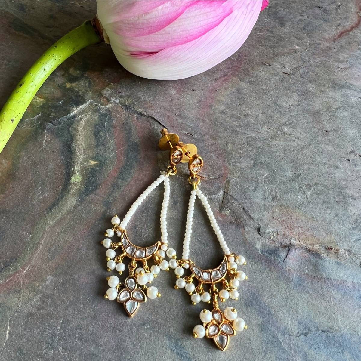 Amaltaas Moon Pearl Dangle Earring