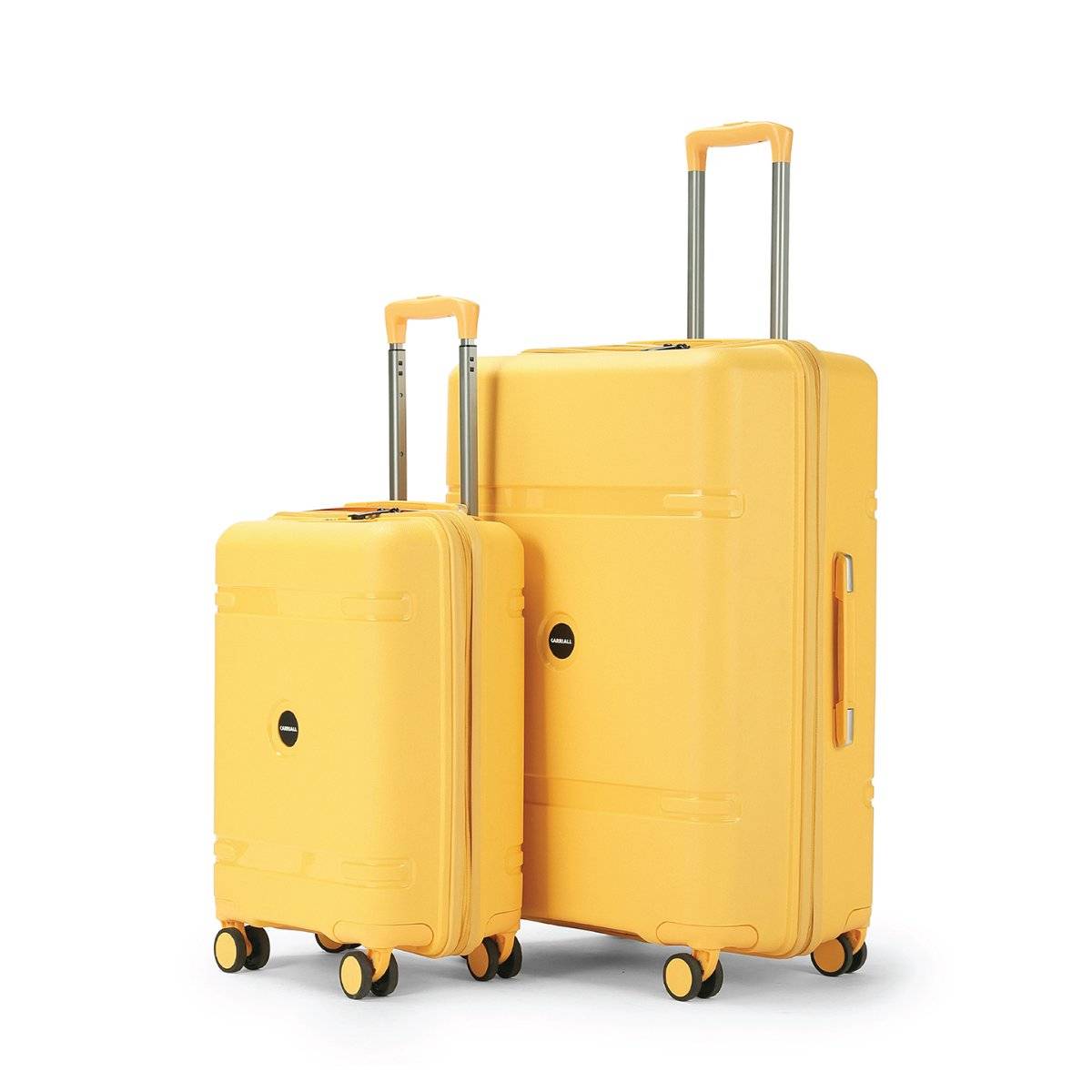 CARRIALL Drift Yellow Hard Sided Set of 2 Small and Large Trolley Bags Suitcase