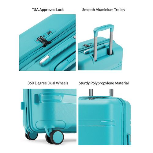 CARRIALL Drift Blue Hard Sided Set of Small and Medium Trolley Bags  Suitcase