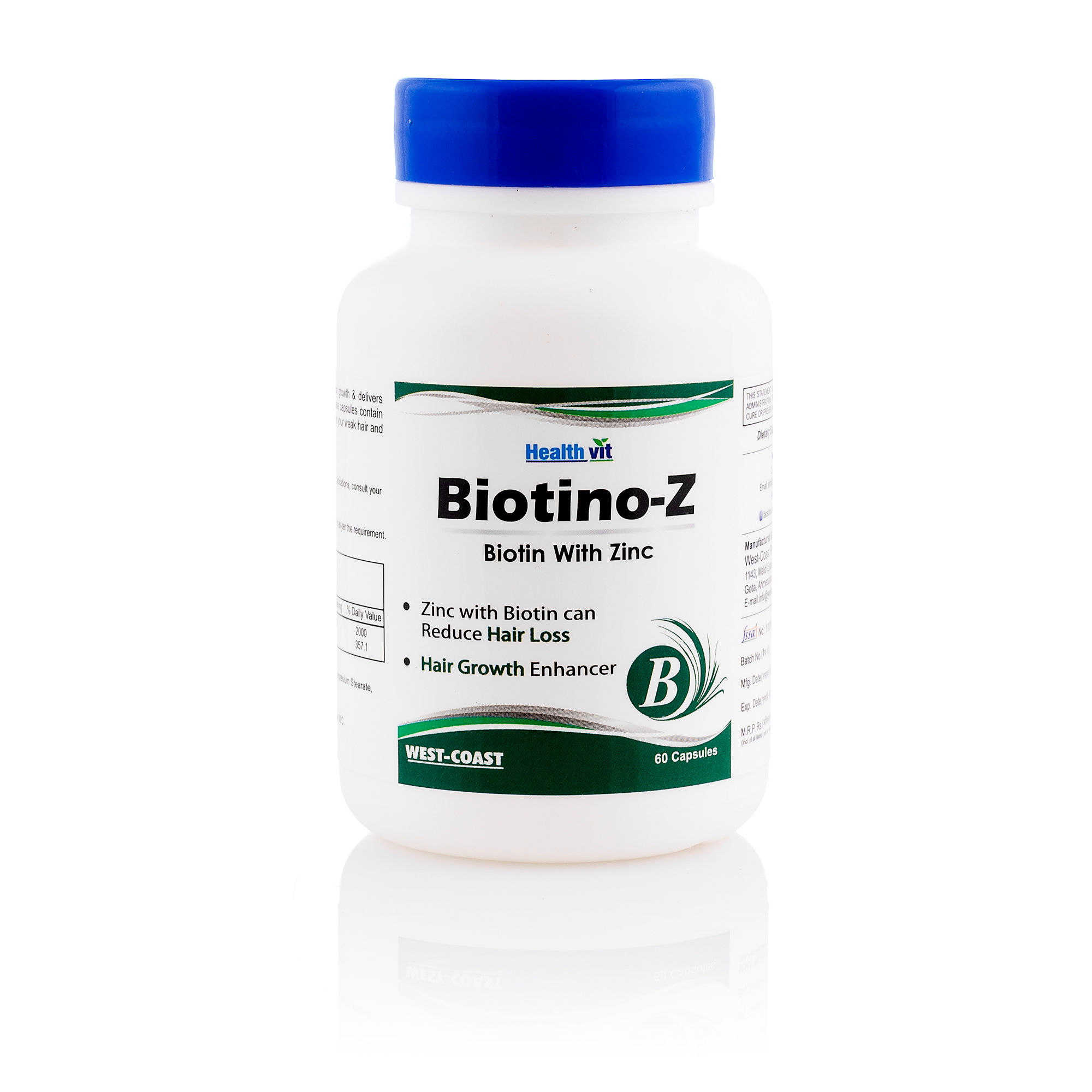 HealthVit Biotino-Z Biotin with Zinc 60 Capsules