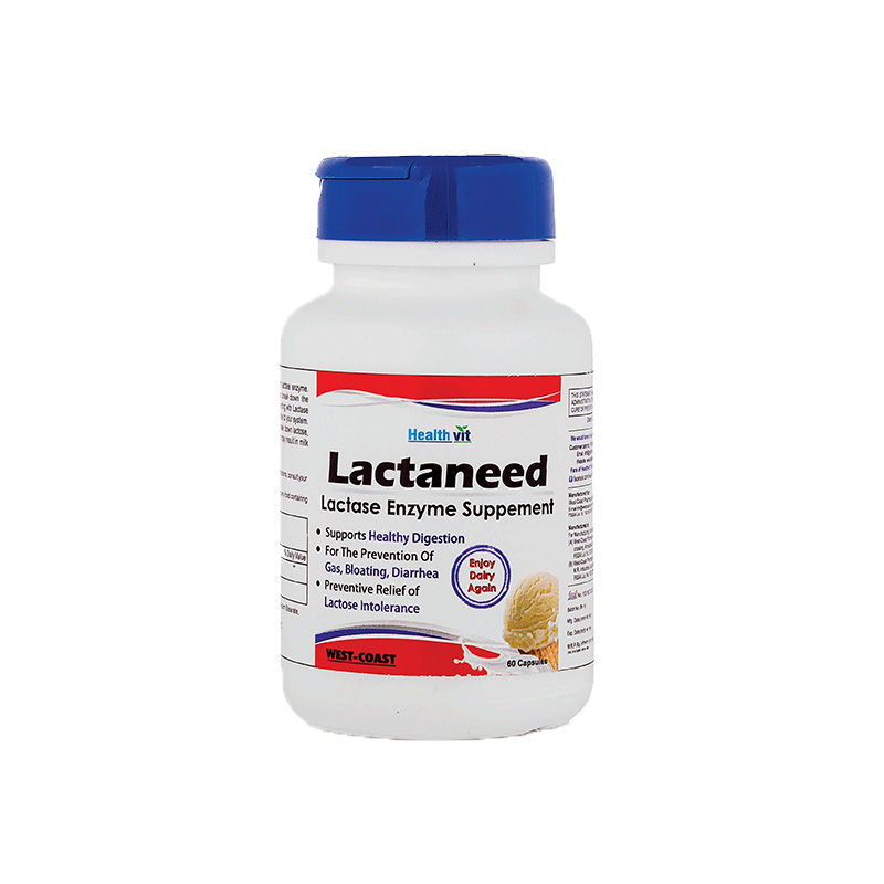 HealthVit Lactaneed Lactase Enzyme Supplement 300mg Capsules For Lactose Intolerance
