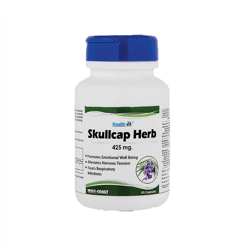 HealthVit Skullcap Herbs 425mg Capsules For Nervous System Support