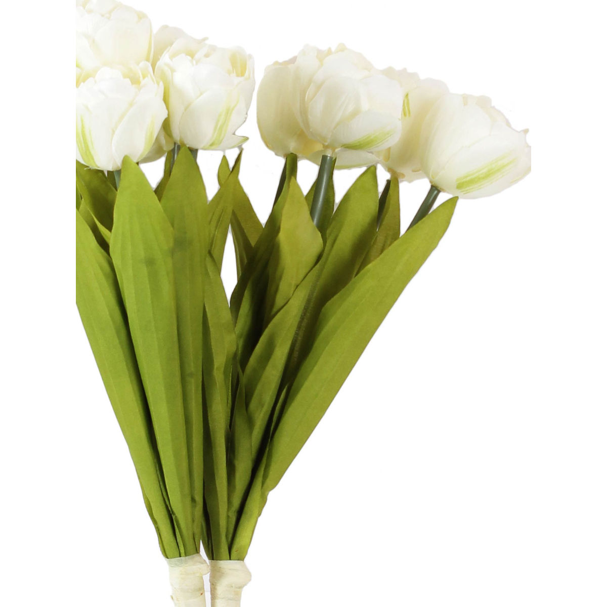 Fourwalls Artificial Beautiful Decorations Tulip Flower Bunches (42 cm Tall, 6 Heads, White