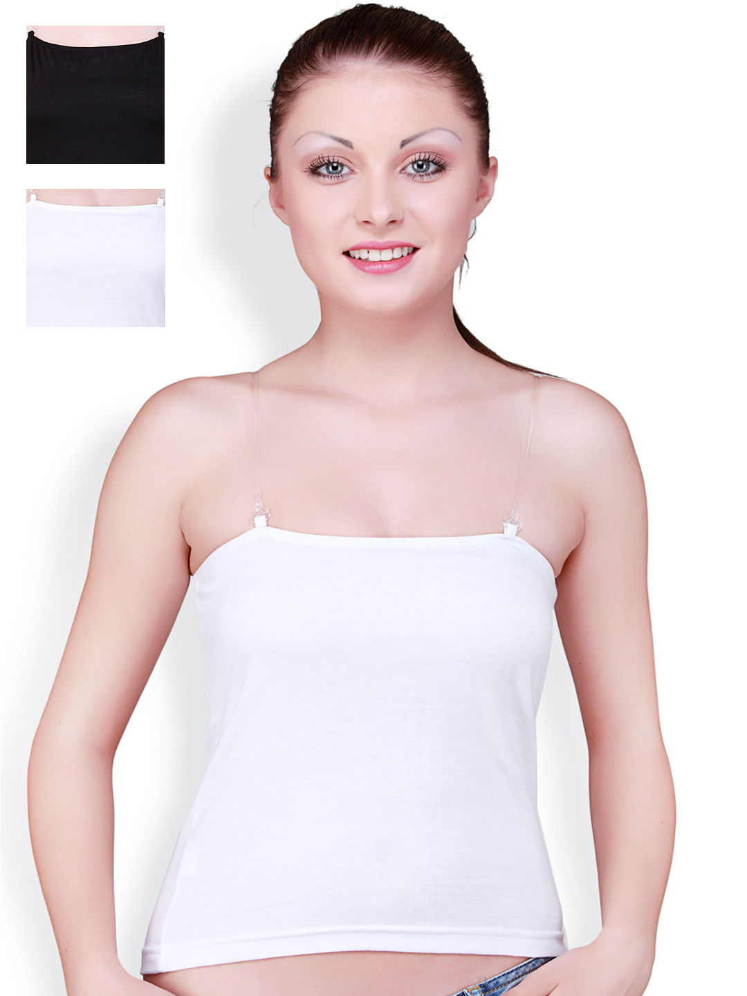 Buy Nykd by Nykaa Cotton Camisole slip with in-built Bra - NYC003 Sand  online