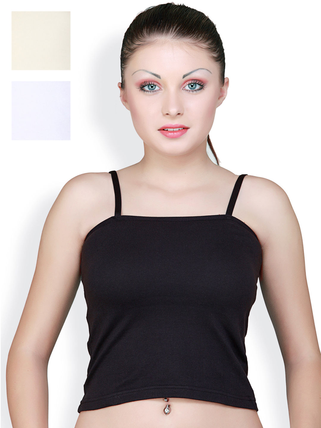 Nykd by Nykaa Cotton Camisole slip with in-built Bra - NYC003 White