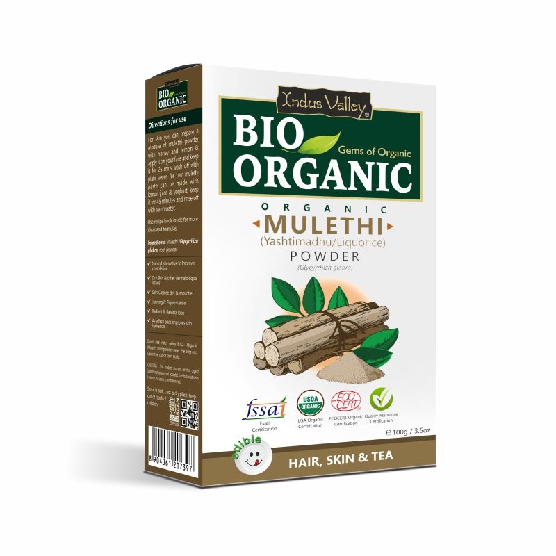 Indus Valley Bio Organic Mulethi Powder 100% Organic, for Skin & Hair Care