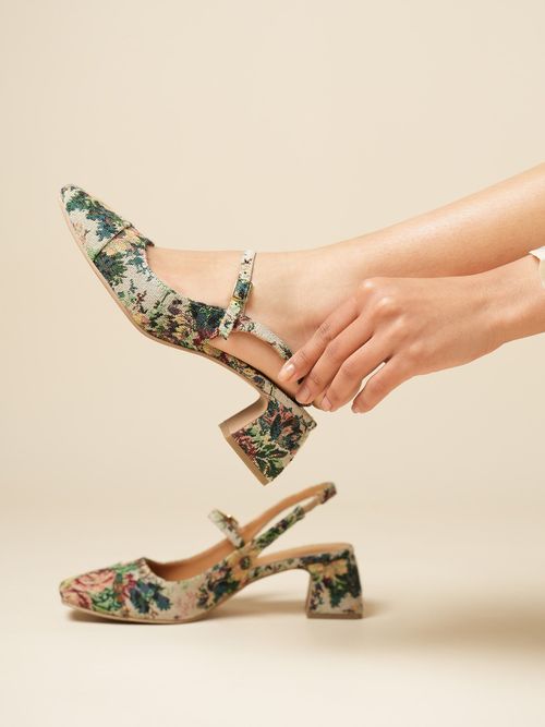 Buy Theater Women Twiggy Sun Child Floral Mary Jane Slingback
