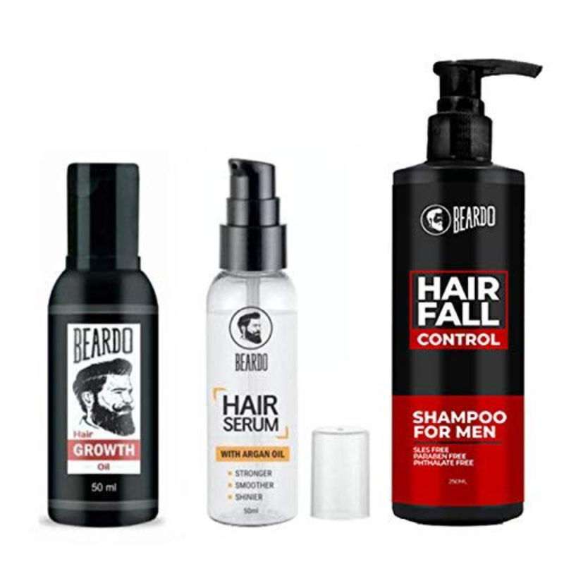 Beardo Complete Hair Fall Control Kit | Hairfall control kit |SHAMPOO, Hair Growth Oil, HAIR SERUM