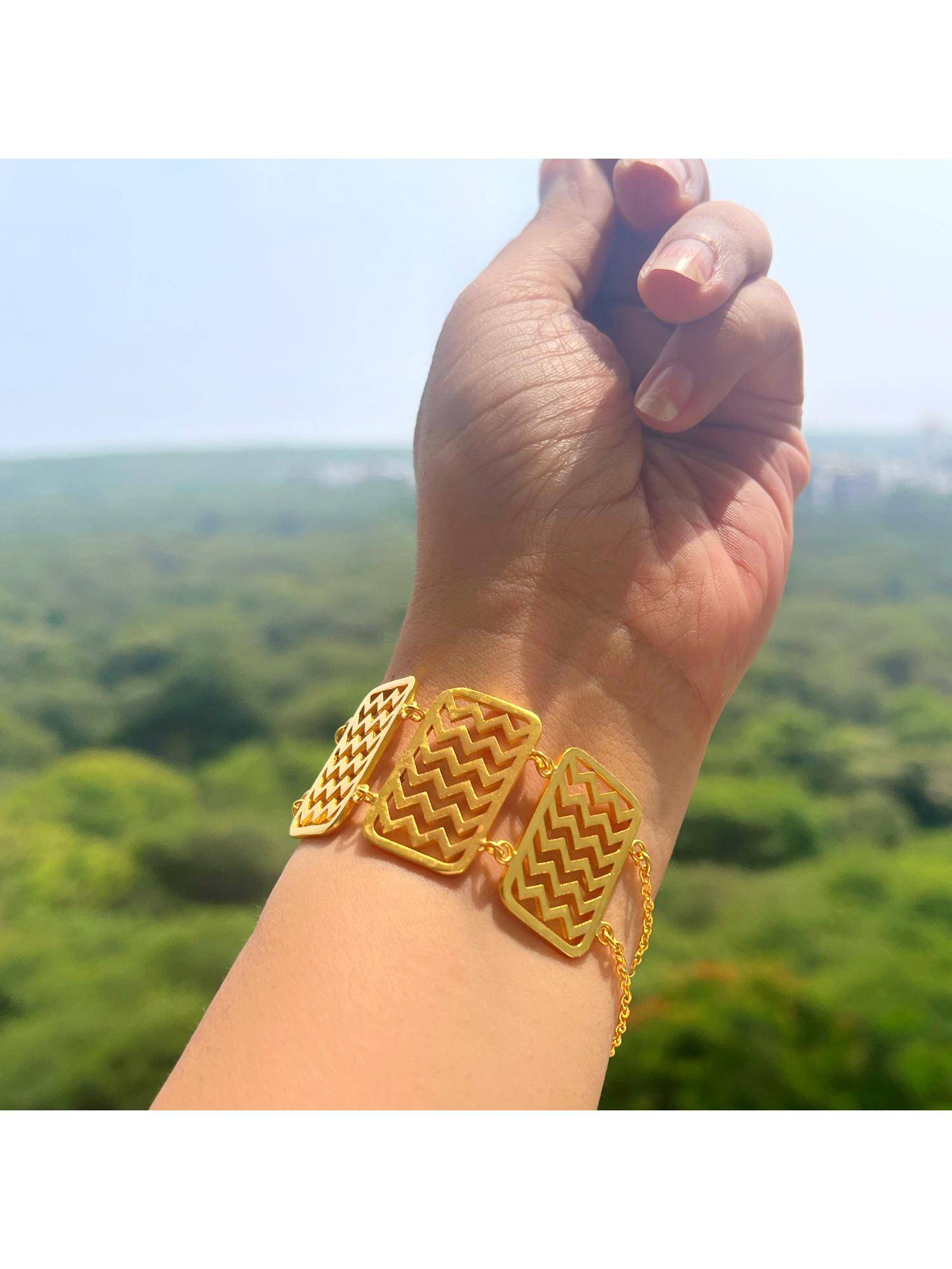 Amaltaas Gold Chevron Zigzag Bracelet