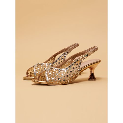 Slingback Rose Gold Small Heel Shoes Eridani Kiara Embellished