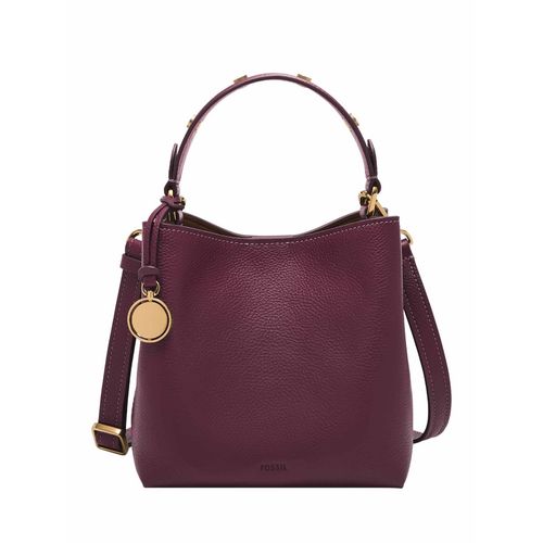 Fossil Jessie Solid-Plain Purple Leather Crossbody Bag (M)