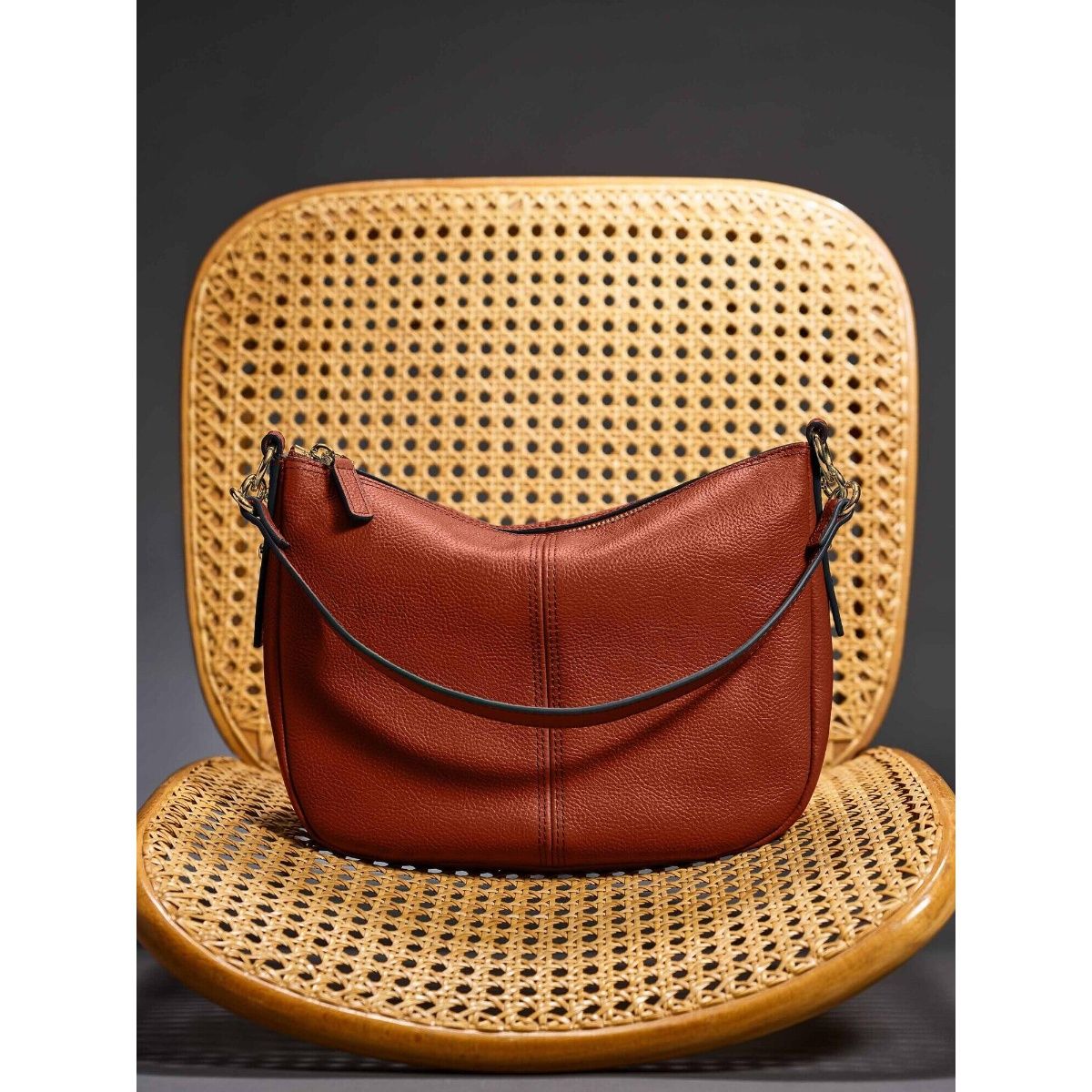 Buy Fossil Jolie Solid-Plain Red Leather Crossbody Bag (M) Online