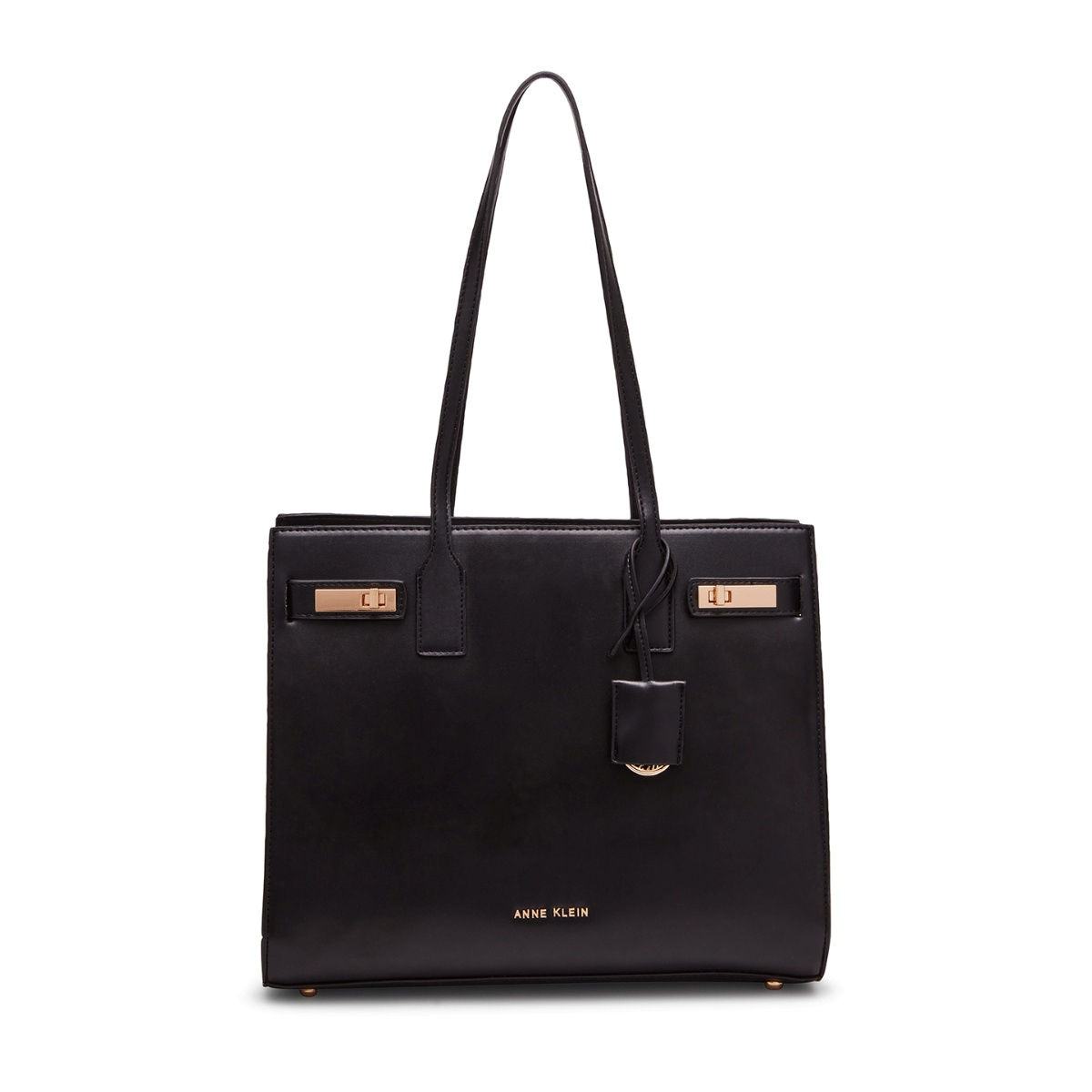 Anne shops Klein Black Leather Tote/Purse