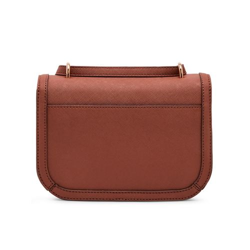 Anne Klein Brown Solid Sling Bag with Detachable Strap