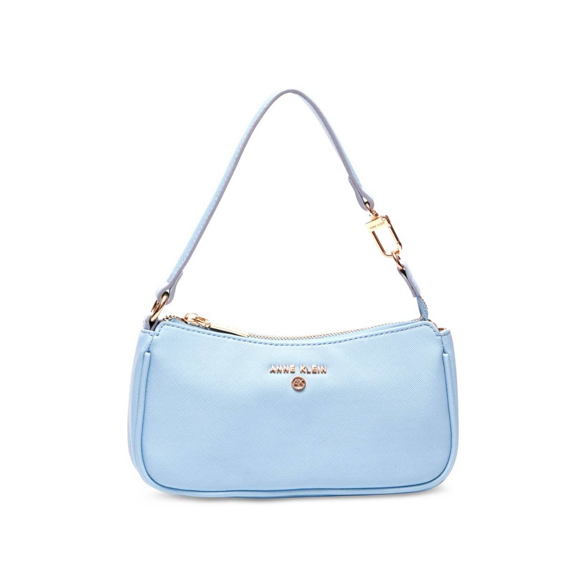 Anne Klein Blue Textured Shoulder Bag with Detachable Strap