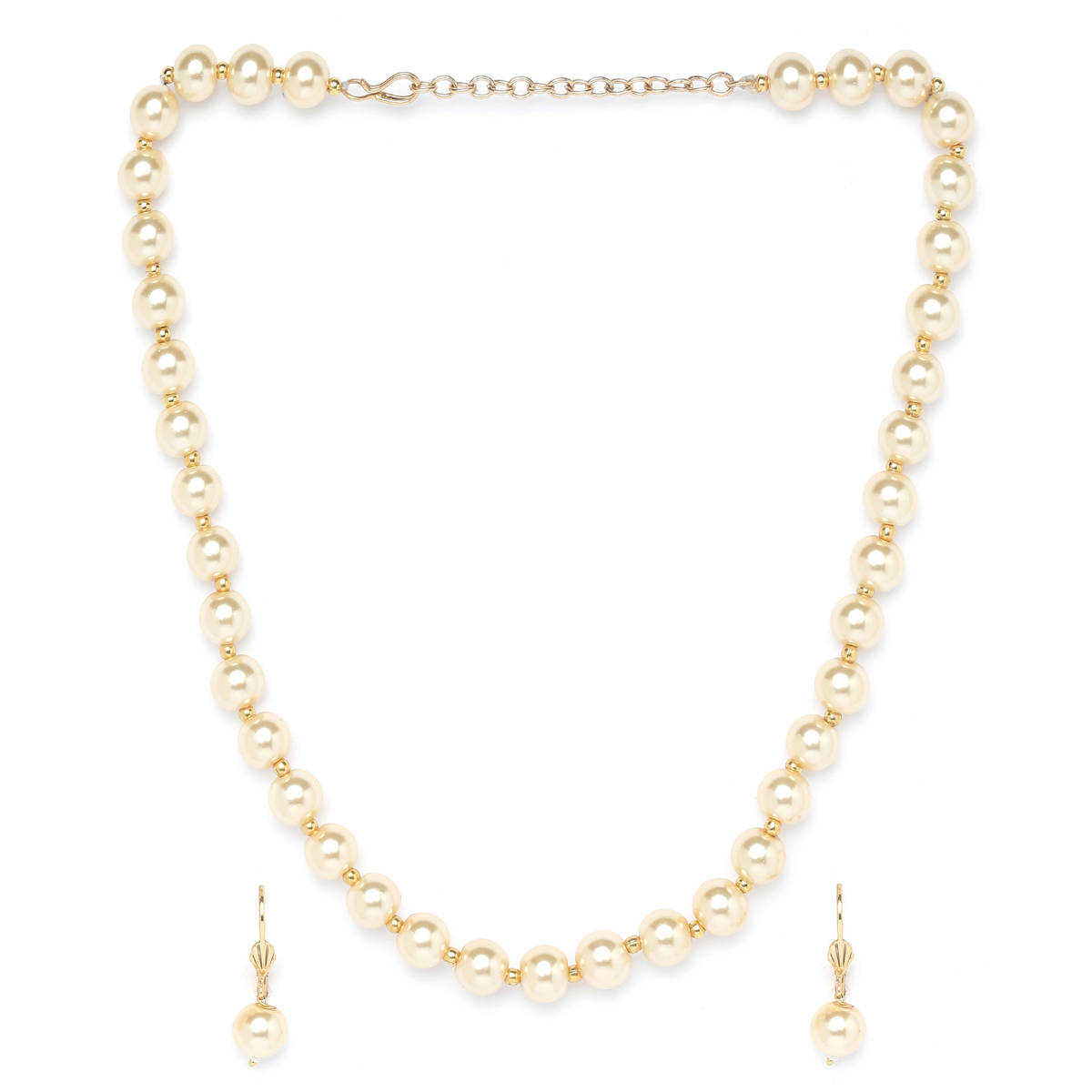 PANASH Gold-Toned Pearl Studded Handcrafted Jewellery Set