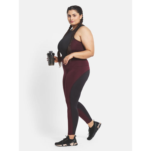 Buy Kica High Waisted Dual Coloured Leggings in Second SKN Fabric For Gym  and Training Online