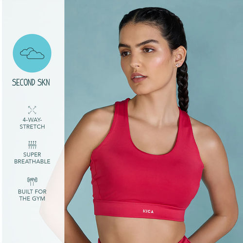 Kica Mid Impact Strappy Sports Bra in Second SKN Fabric With Strappy  Details For Gymming And Training
