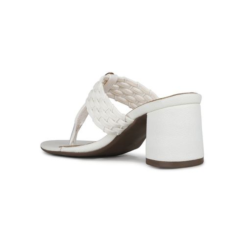 Buy Women White Party Wear Round Toe Block Heel Sandals Online