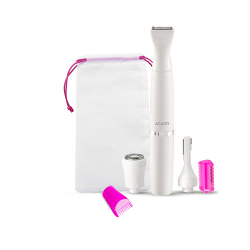 AGARO Rechargeable 3-in-1 Women’s Multi Trimmer | Face, Leg, Eyebrow, Bikini Hair Remover