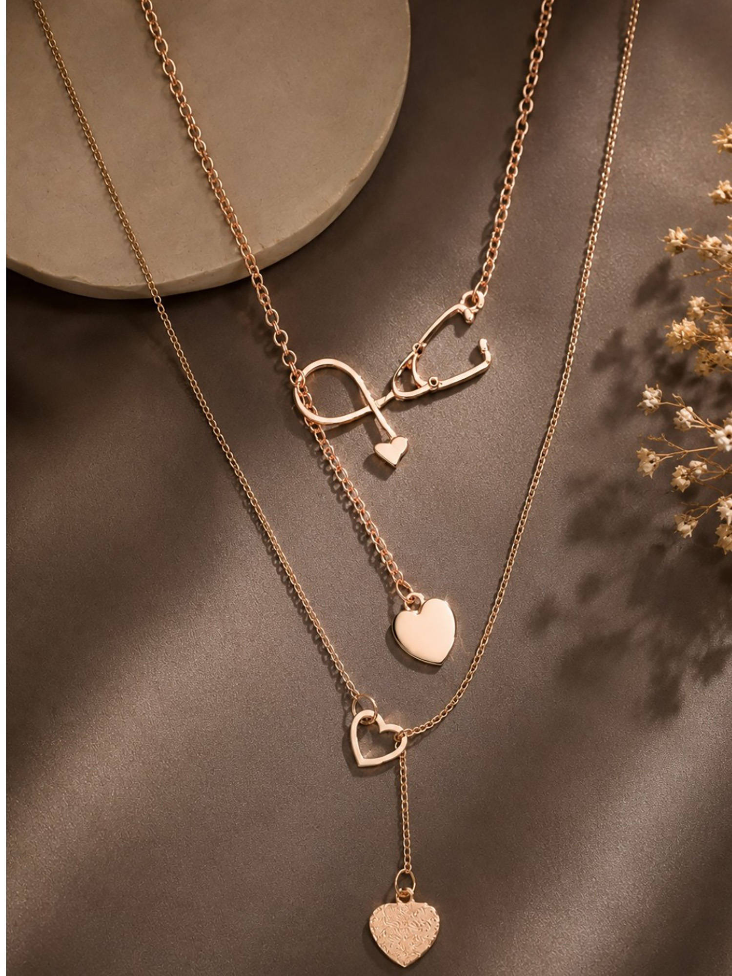 Fabula Gold Tone Minimal Lariat Necklaces - Set Of 2