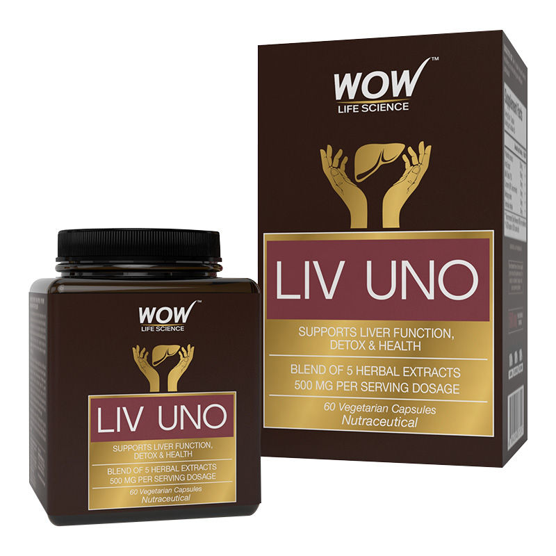 WOW Life Science Liv Uno-Blend of 5 herbal extracts (60 Vegetarian Capsules)