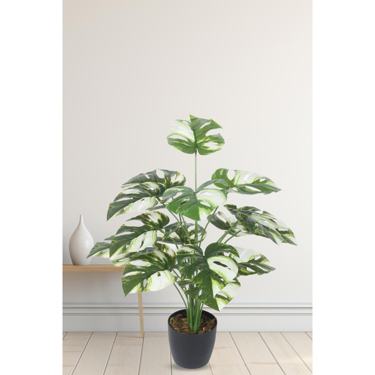 Buy Home Bloom Artificial PVC Monstera Big Leaves Plants In Indoor