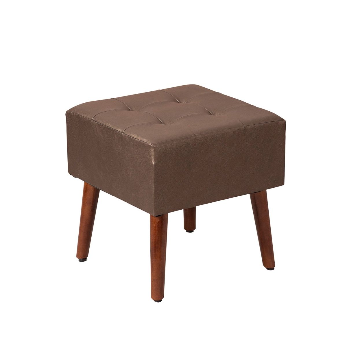 Buy Nestroots Axel Faux Leather Tufted Wooden Stool for living