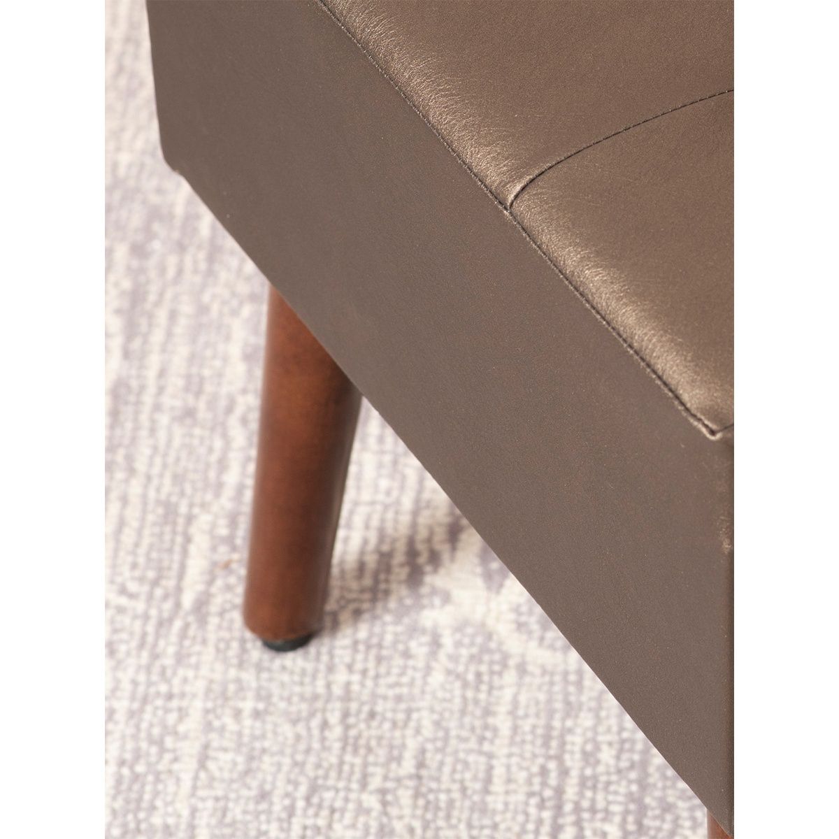 Buy Nestroots Axel Faux Leather Tufted Wooden Stool for living
