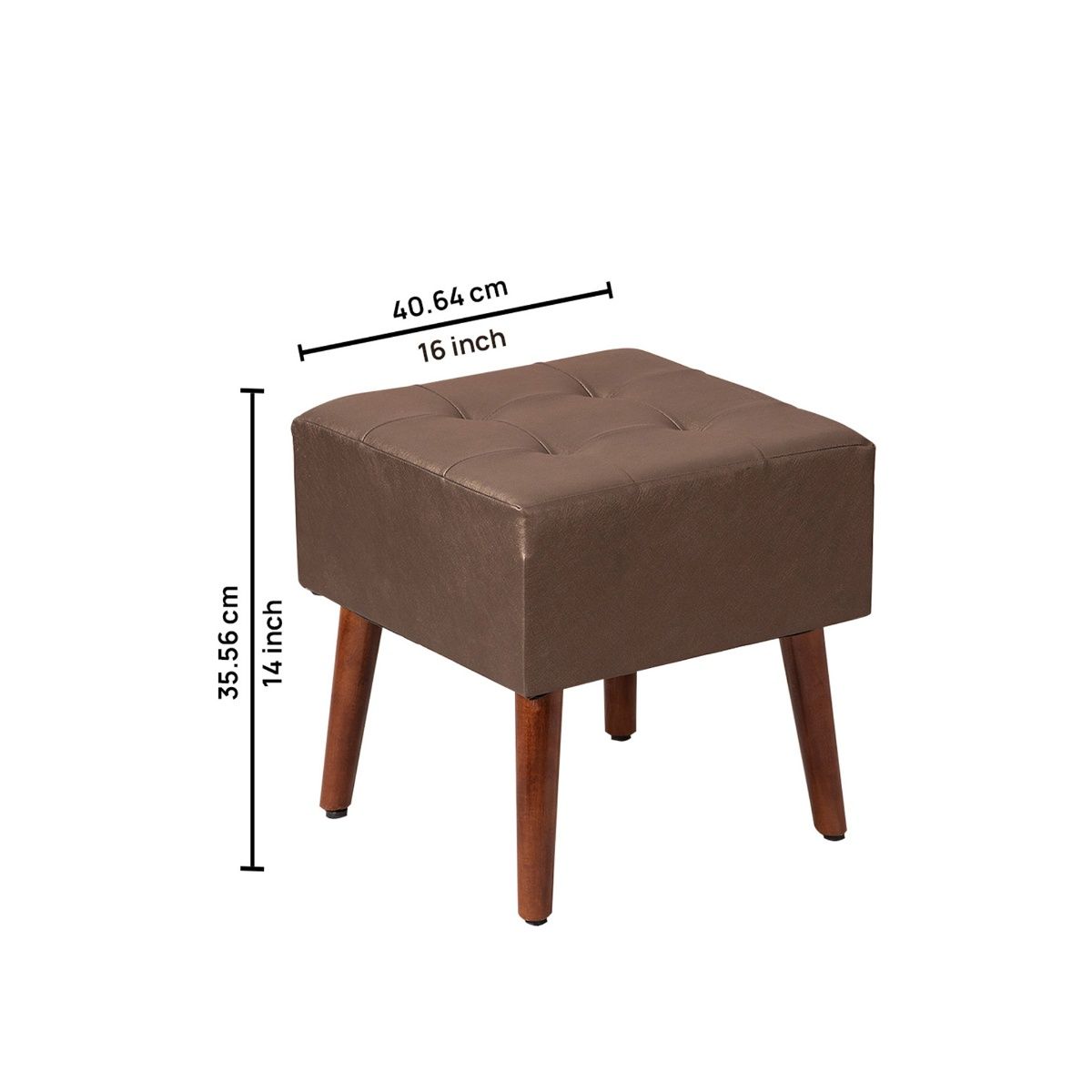 Buy Nestroots Axel Faux Leather Tufted Wooden Stool for living