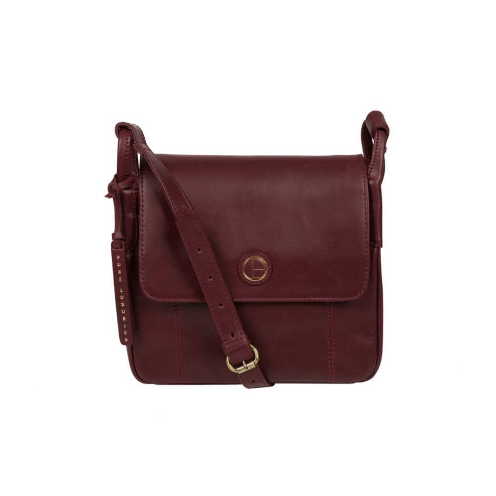 Pure Luxuries London Burgundy 'houghton' Leather Cross Body Bag