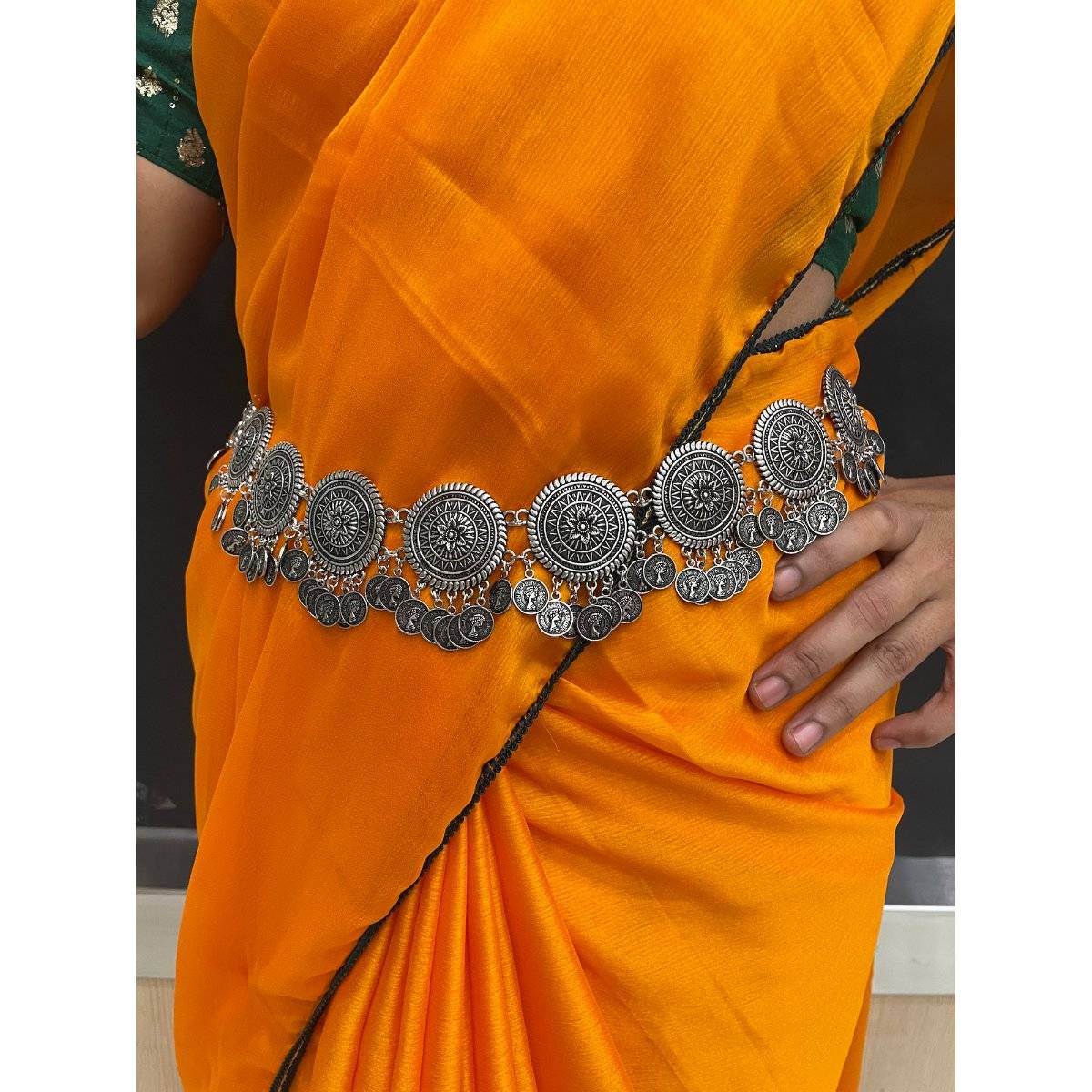 Digital Dress Room Banjara Kamarbandh Bohemian Silver Queen Elizabeth Ii Coins Waist Belt