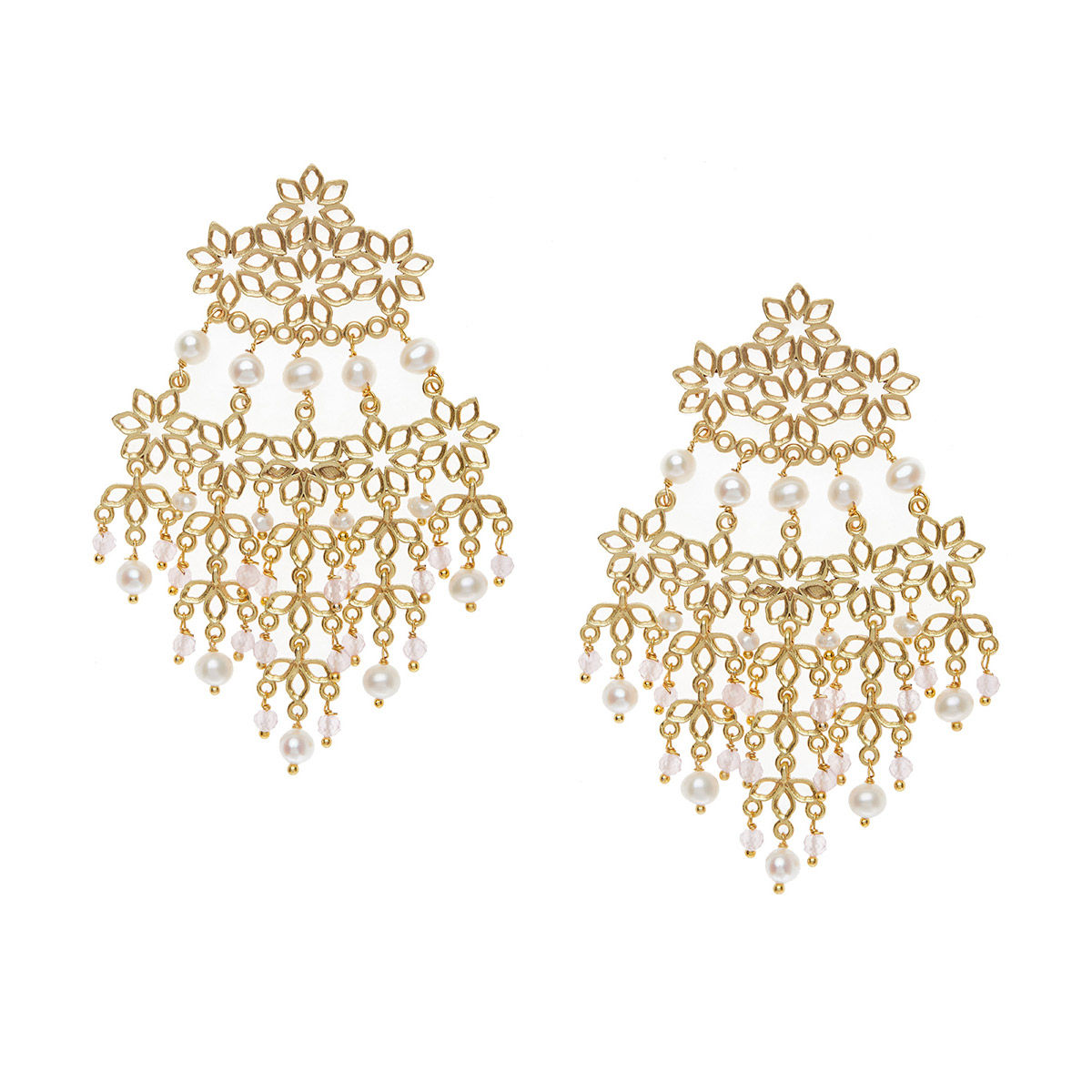 Zariin Gold Jaipur Rose Statement Earrings Buy Zariin Gold Jaipur Rose