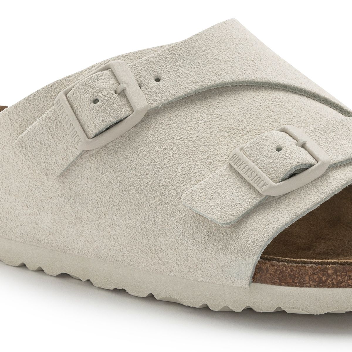 Birkenstock Zurich Antique White Regular Width Unisex Two Strap Sandals