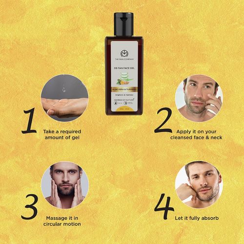 The Man Company De-tan Face Gel With Aloe Vera & Turmeric For Skin  Brightening & Hydration: Buy The Man Company De-tan Face Gel With Aloe Vera  & Turmeric For Skin Brightening &