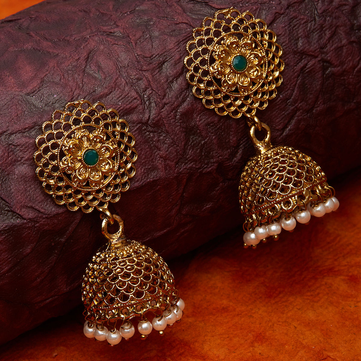 Fida Ethinic Indian Traditional Beautiful Gold And Green Stone Drop Jhumka  Earrings(OSXXPDJE110): Buy Fida Ethinic Indian Traditional Beautiful Gold  And Green Stone Drop Jhumka Earrings(OSXXPDJE110) Online at Best Price in  India |