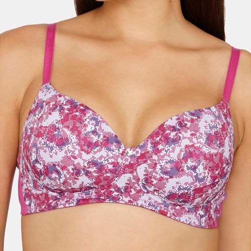 Buy Zivame Pixel Play Padded Non Wired 3-4Th Coverage T-Shirt Bra - Vivid  Viola Online