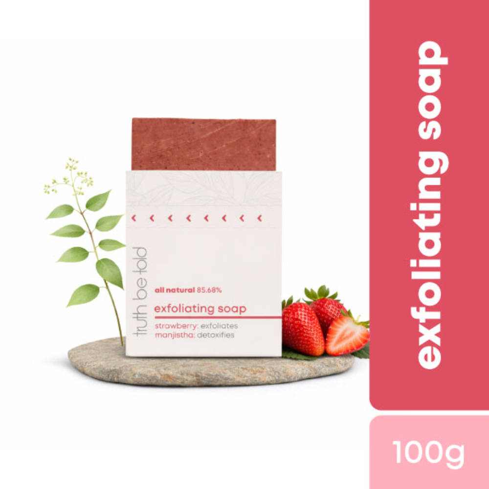 Truth Be Told Exfoliating Soap With Strawberry & Manjistha Skin Polishing Bar Removes Dead Cells