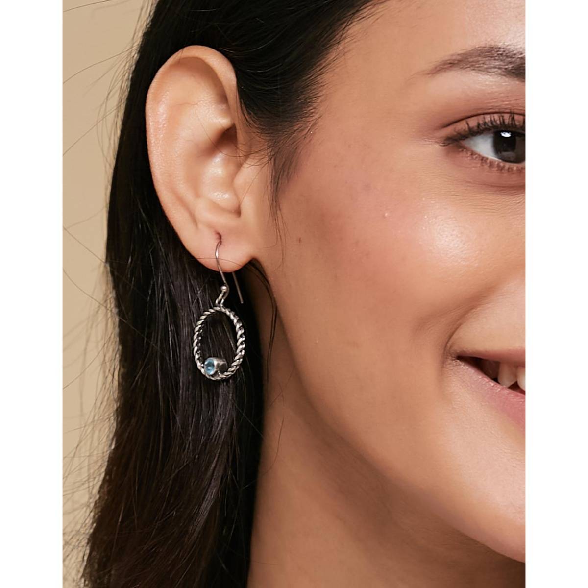 Fabindia Women Blue Stone Drop Earrings