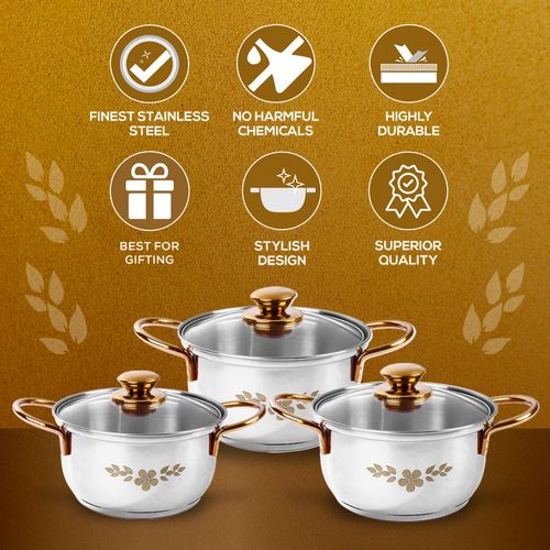 Orange Color High Quality 12PCS Stainless Steel Cookware Pot with