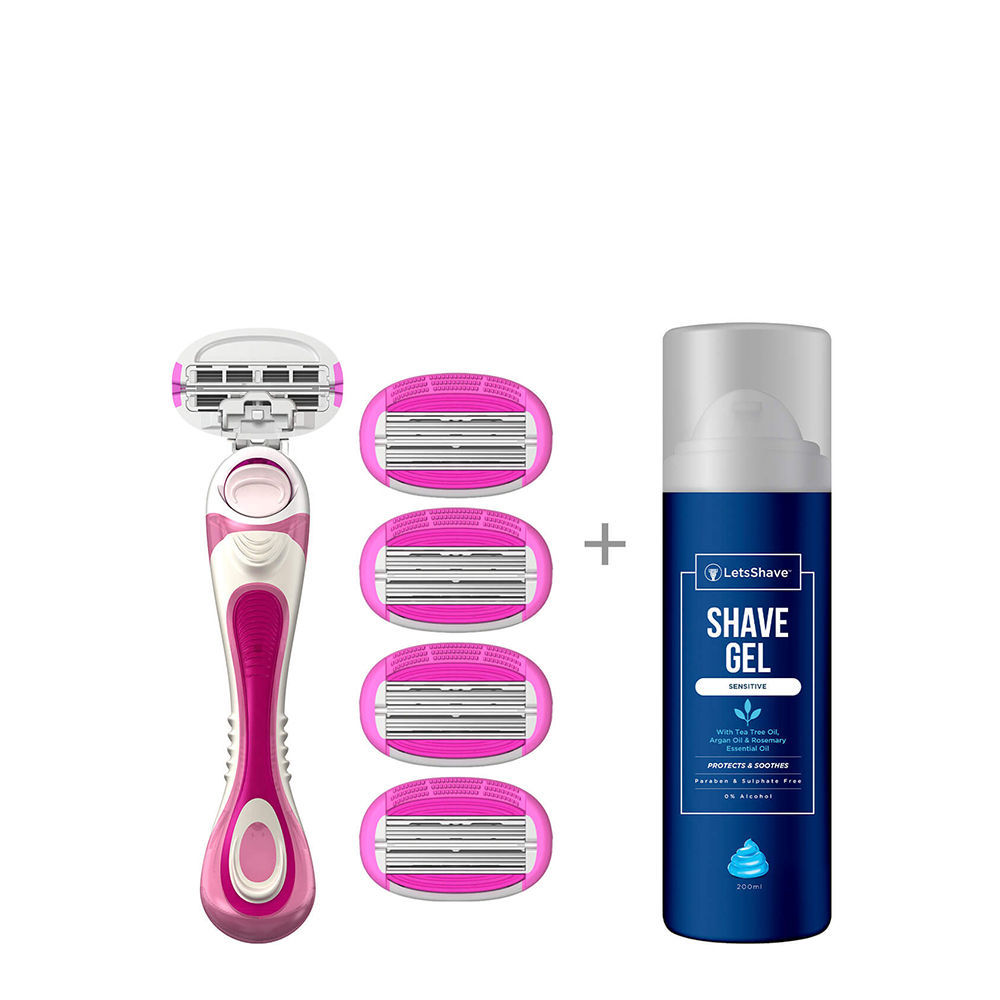 LetsShave Evior 6 Value Kit for Sensitive Skin With Evior 6 Blades & Evior Whipped Cream