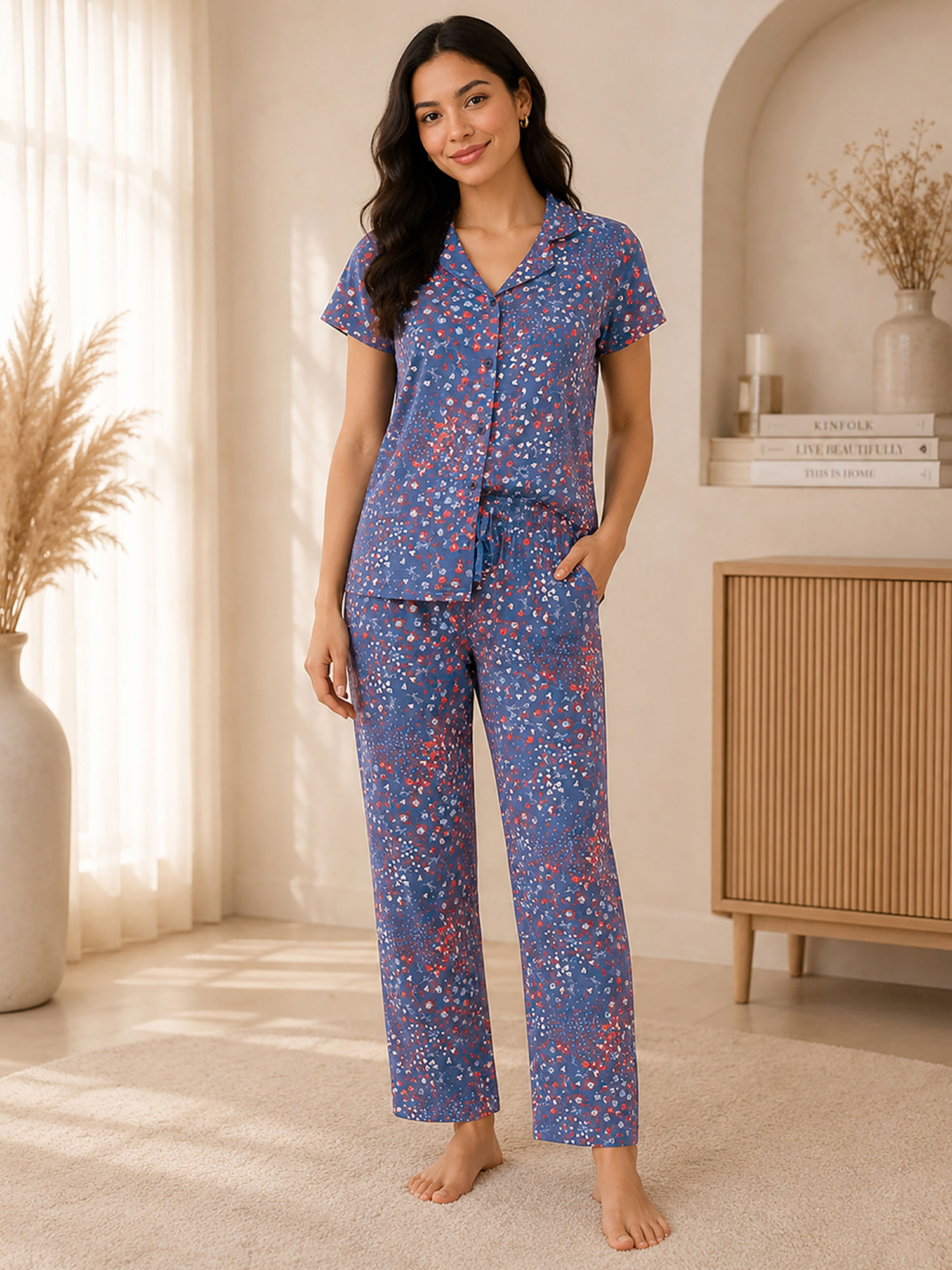 Buy Clovia Cotton Shirt and Pyjama Online