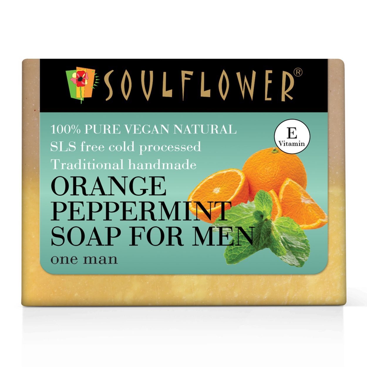 Soulflower Organic Orange Peppermint Exotic Handmade Bathing Soap For Healthy Looking Skin