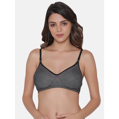 Buy Clovia Cotton Solid Non-Padded Full Cup Wire Free T-shirt Bra - Black  Online